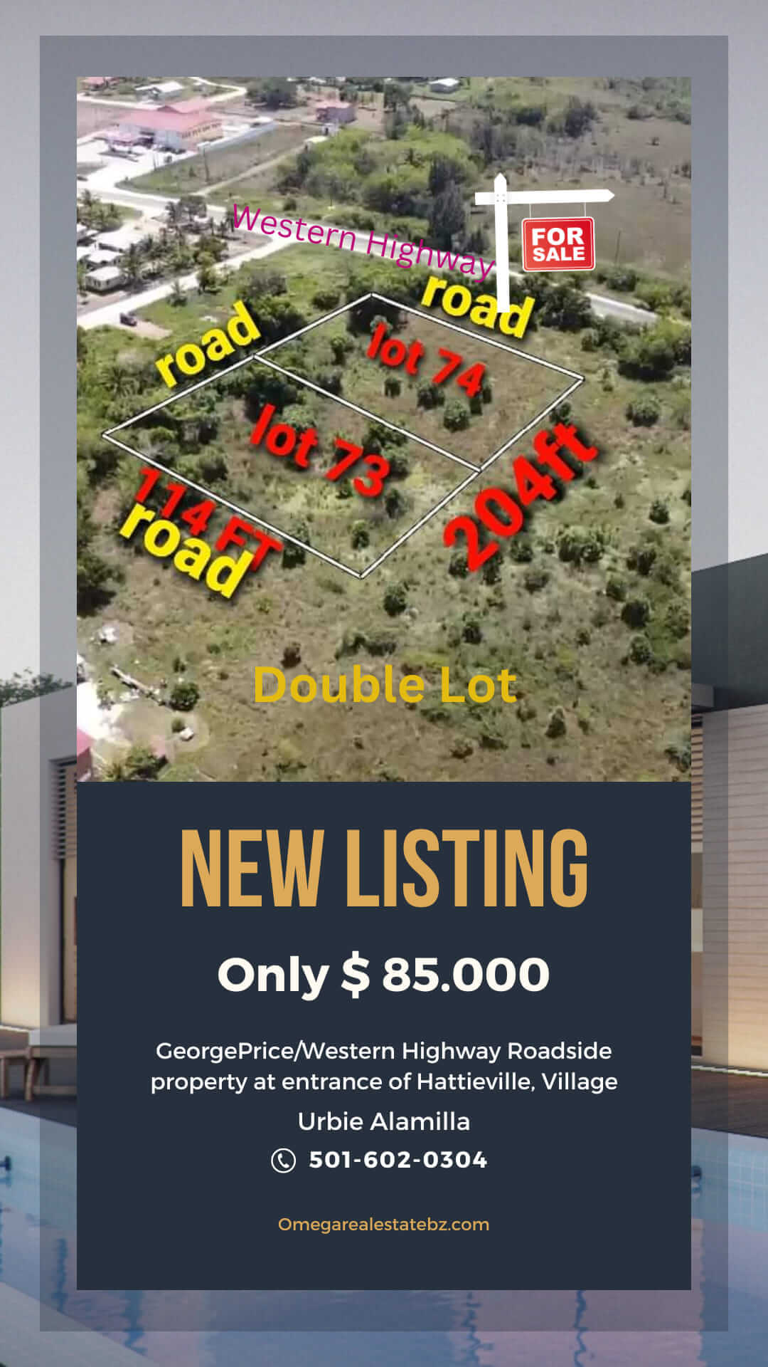 Double lot for sale in Hattieville